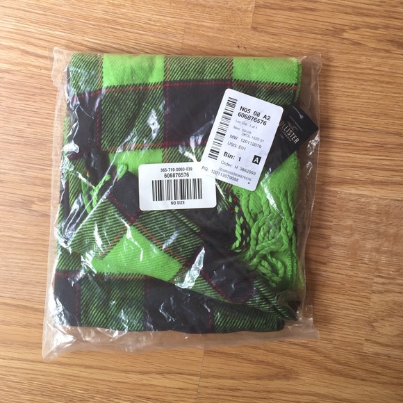 Lime Green Plaid Hollister Scarf