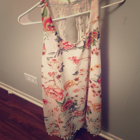 Floral dress with lace straps!