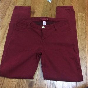 Maroon skinny jeans