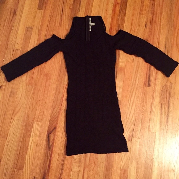Lovers & Friends open shoulder black dress.