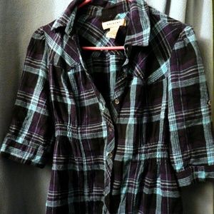 Blue,black & purple flannel with glitter stitching