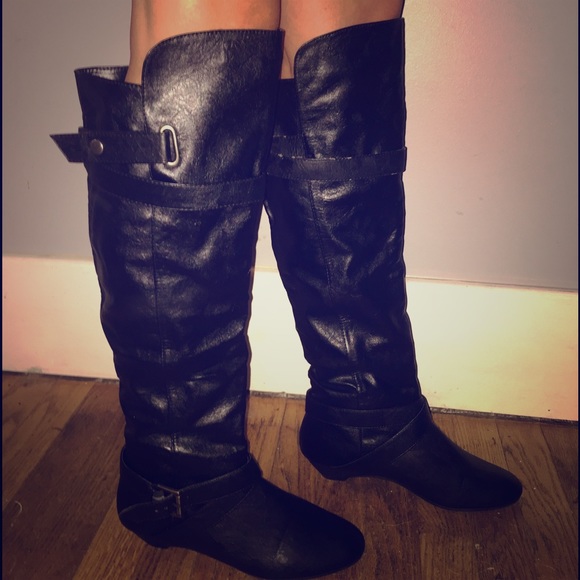 Black Leather Over-the-Knee Riding Boots (NWB)
