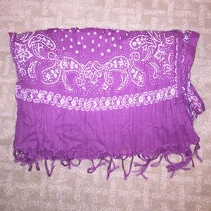 Boho purple printed scarf