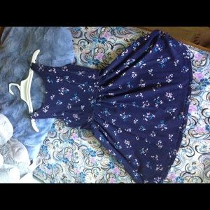 Navy blue w/ butterfly and flower design dress
