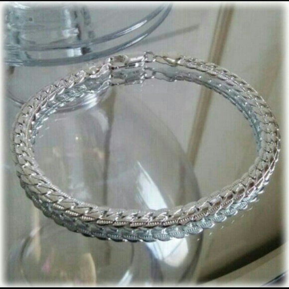 Ladies Silver Etched Bracelet