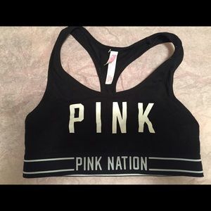 Pink sports bra