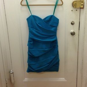 BCBB turquoise ruched dress