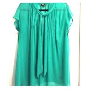 Turquoise dress top with romantic fabric