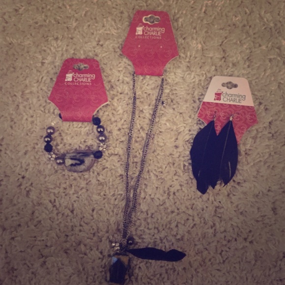 Charming Charlie, Necklace,Earrings and bracelet