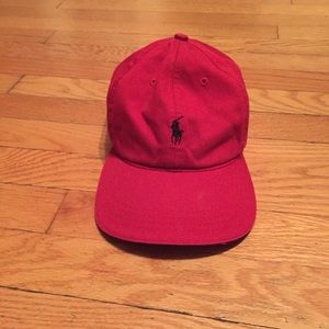 Red polo cap