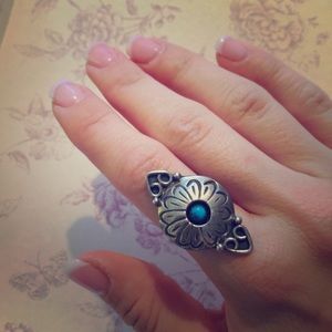Vintage .925 sterling turquoise ring.