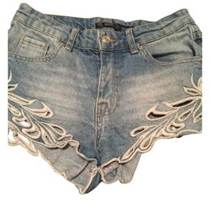 Pull & Bear Euro Cut Out denim shorts XS