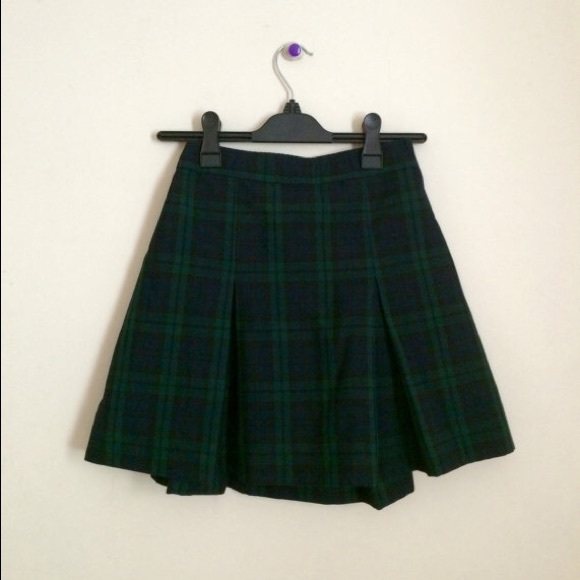 90s Vintage Plaid High Waisted Skirt S/M