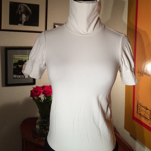 white spandex turtleneck