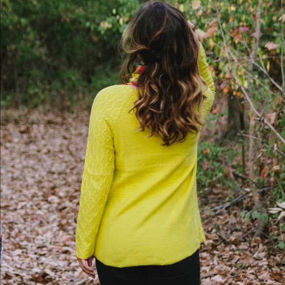 89th and Madison Yellow Longsleeve Sweater - Picture 3 of 4
