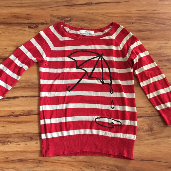 Red Striped Umbrella Pullover