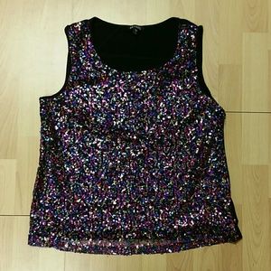 Rainbow Sequin Tank Top