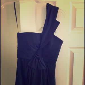 One shoulder short navy BCBG dress