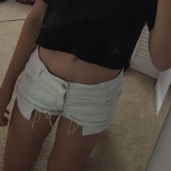 White brandy denim shorts
