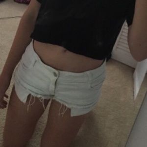 White brandy denim shorts