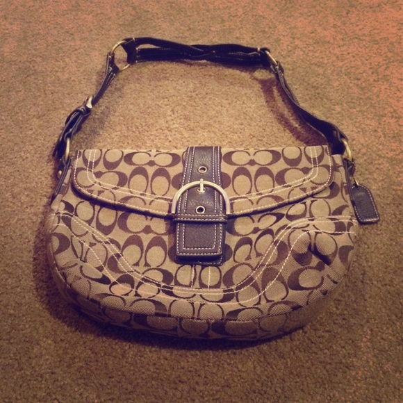 Brown and tan coach knockoff purse