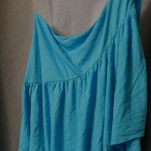 One sleeve light blue top