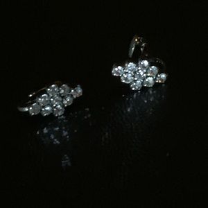 Gatsby Deco diamond shaped pave clip on earrings