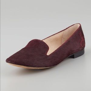 Sam Edelman Alvin Calf Hair Burgundy Loafer Flats