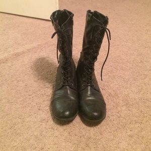 Black combat boots