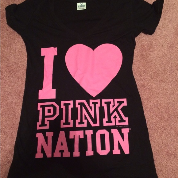 Vs pink black vneck