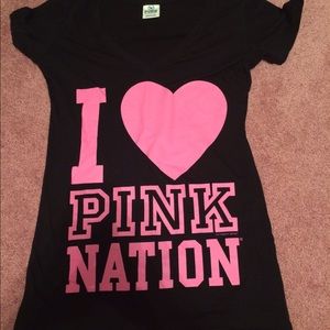 Vs pink black vneck