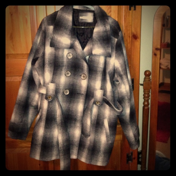 Black and white peacoat