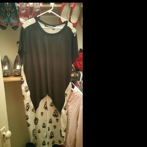High low skull T-shirt