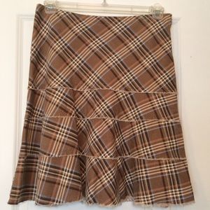Tracy Evans plaid corduroy knee-length skirt