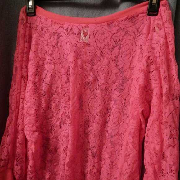 Floral lace long sleeve (Neon)
