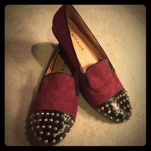 Studded Velvet Loafers