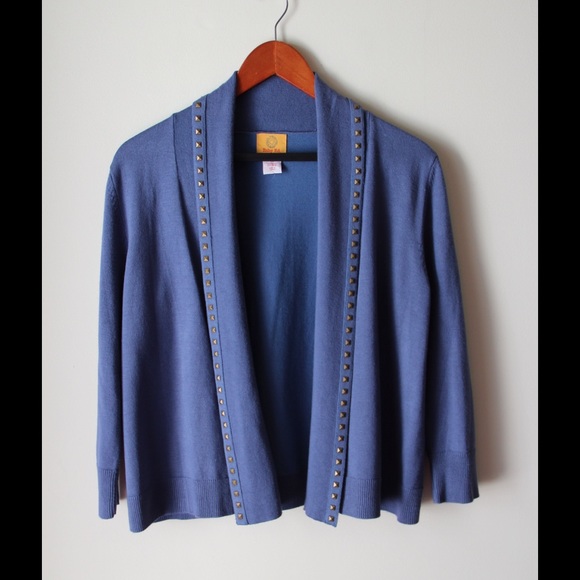 Ruby Road Sweaters - Blue studded sweater