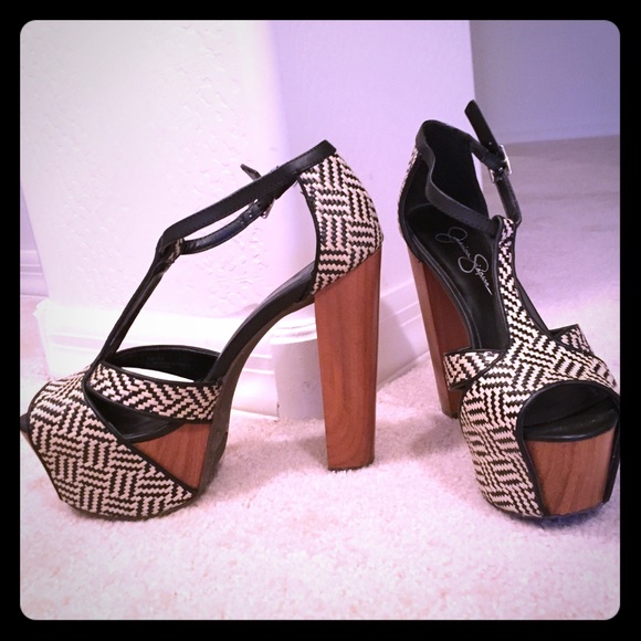 Jessica Simpson Danny heels - Brown wicker