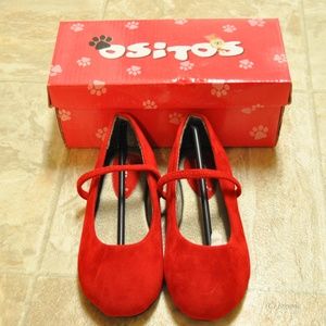 NEW Toddler Girls Red MJ Flats