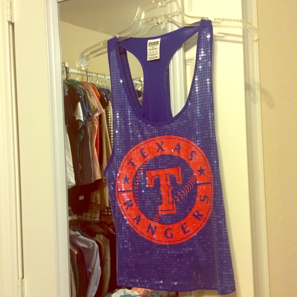 Victoria's Secret pink Texas Rangers sequin tank