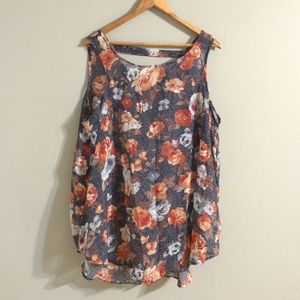 Long, flowing, flower tank top.