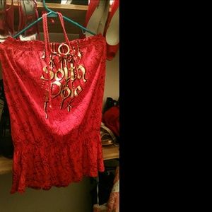 Red and gold Southpole tub top