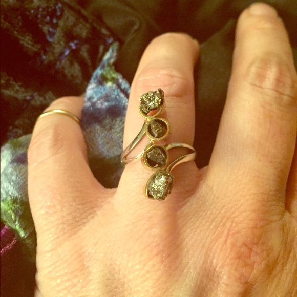 Two Tone Peruvian Gold Pyrite Ring (6)