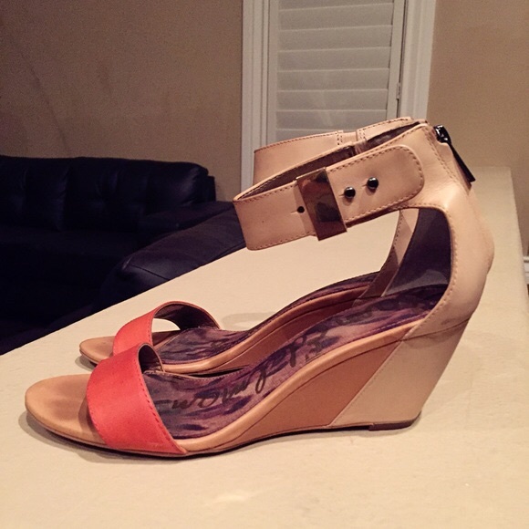 Sam Edleman Ankle Strap Mini Wedge Sandals