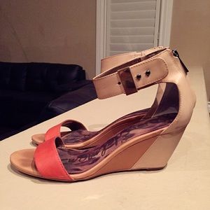Sam Edleman Ankle Strap Mini Wedge Sandals