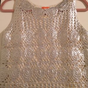 Metallic painted knit dress