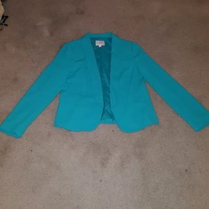 Turquoise Loft blazer.
