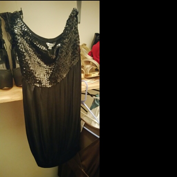 Strapless black dress