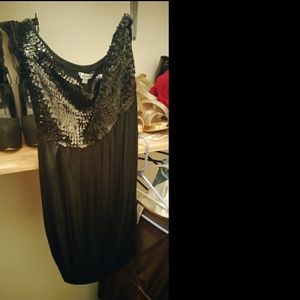 Strapless black dress