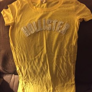 Hollister yellow short sleeve shirt